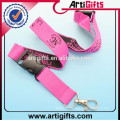 White color flat polyester lanyards with printed logo